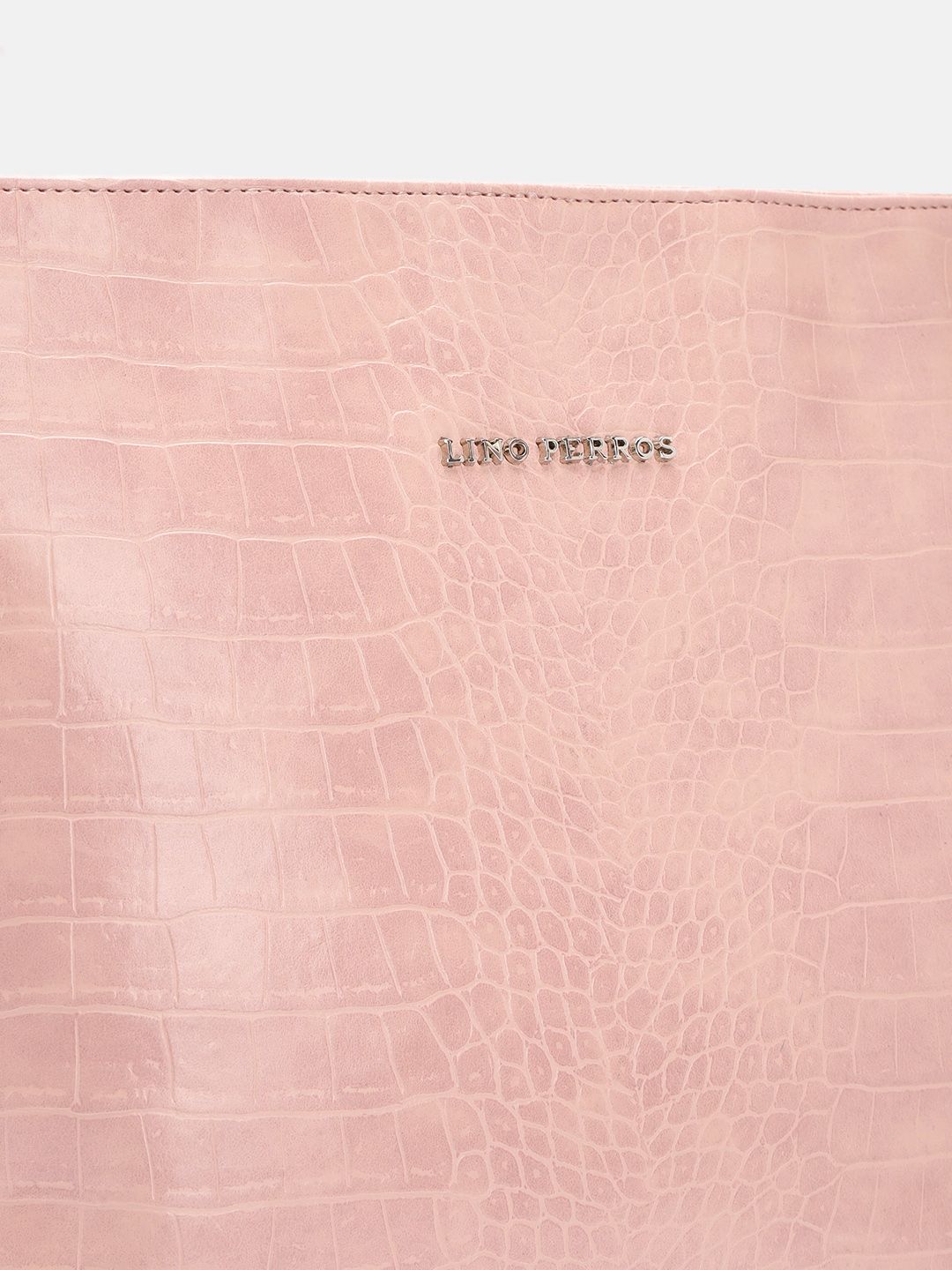 Lino Perros Women Croc Textured Structured Shoulder Bag