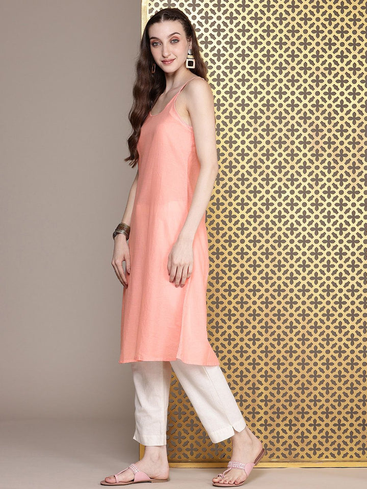 House of Pataudi Jashn Chikankari Floral Embroidered Thread Work Floral Kurta