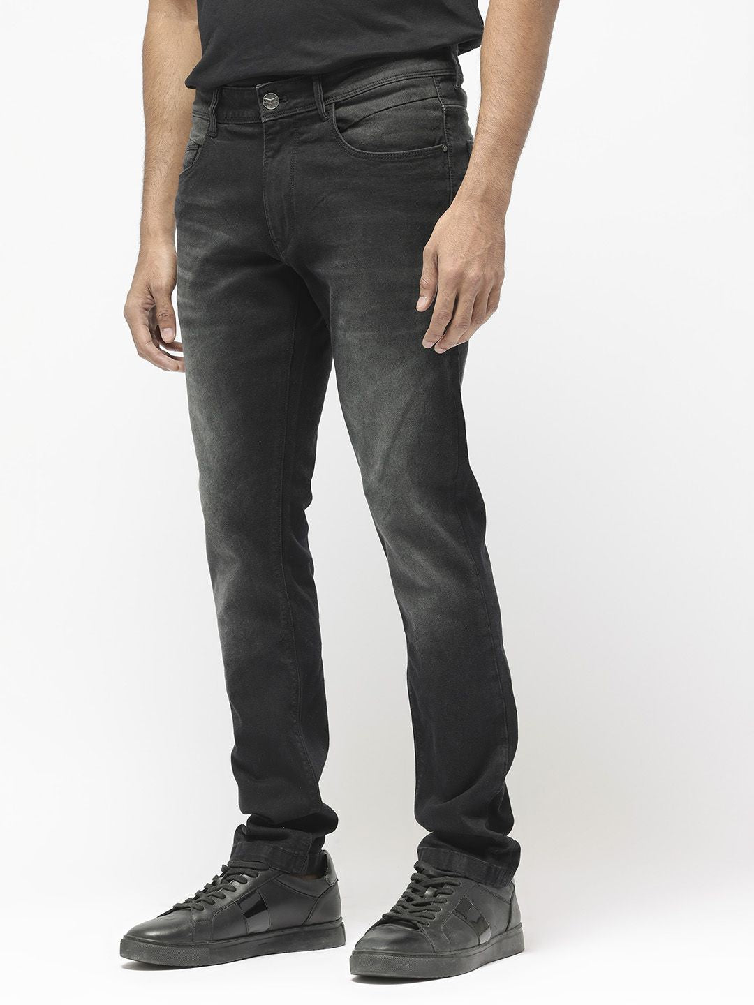 RARE RABBIT Men Hawkins Mid-Rise Slim Fit Stretchable Cotton Jeans