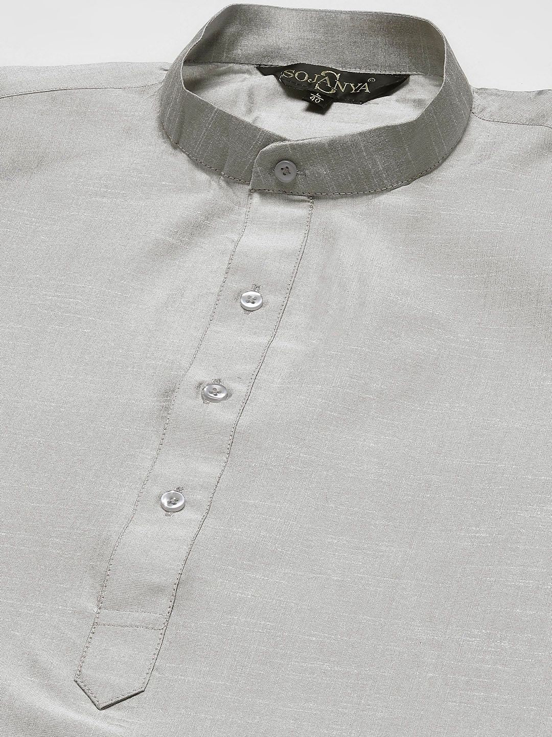 SOJANYA Men Grey Kurta with Churidar