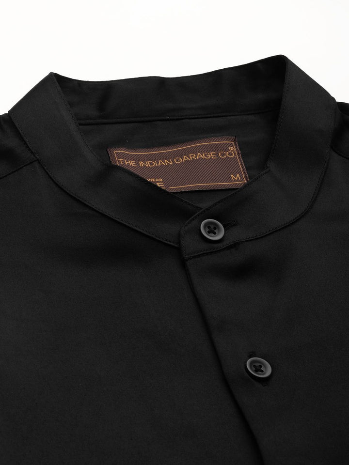 The Indian Garage Co. X Luxe Men Slim Fit Mandarin Collar Formal Shirt