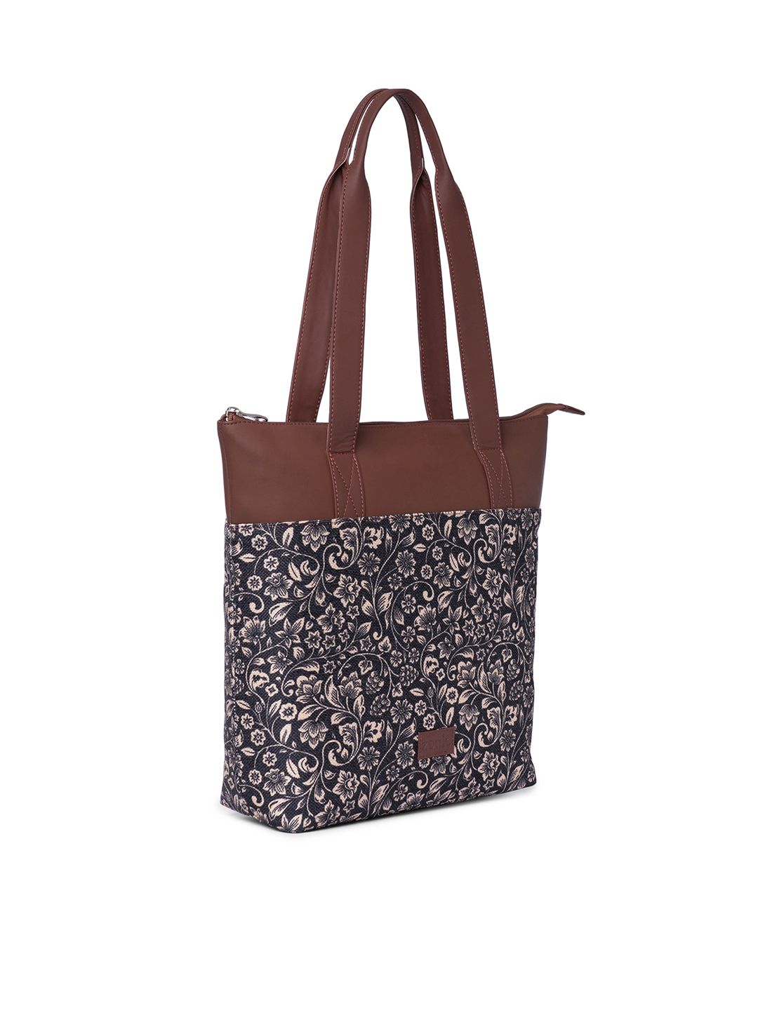 ZOUK Floral Printed Structured Tote Bag