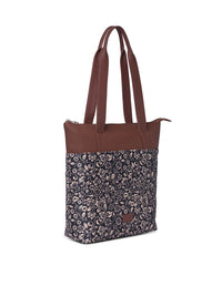 ZOUK Floral Printed Structured Tote Bag