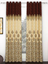 Story@home Bronze-Toned & Black 2 Pieces Ethnic Motifs Door Curtain