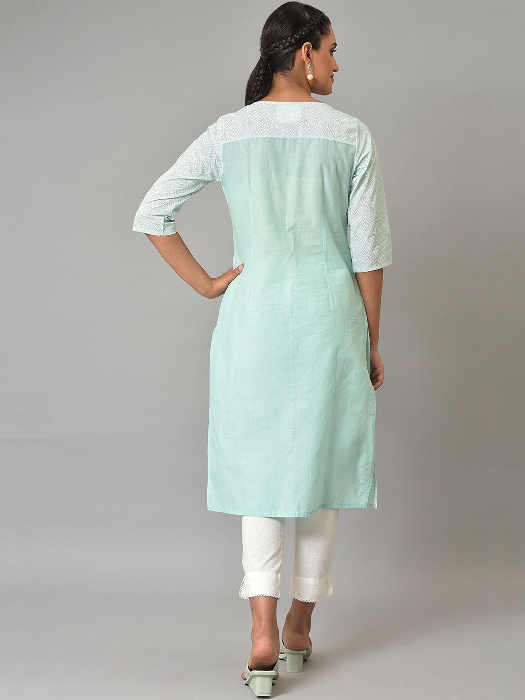 AURELIA Printed Pure Cotton Straight Kurta