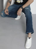 The Indian Garage Co Men Bootcut Mildly Distressed Light Fade Stretchable Jeans