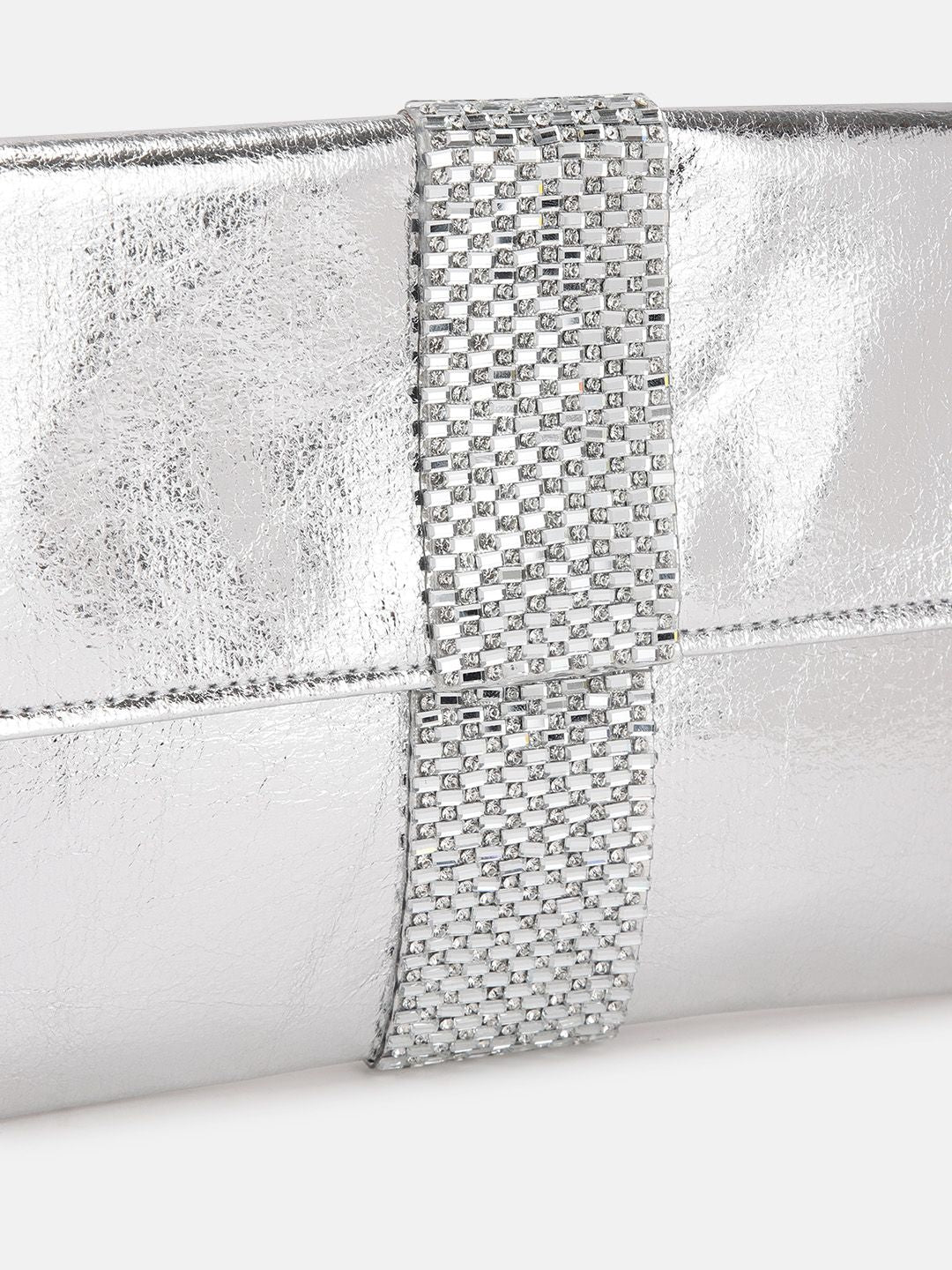 Anouk Abstract Textured Embellished Envelope Clutch
