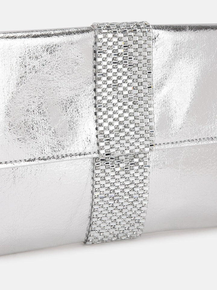 Anouk Abstract Textured Embellished Envelope Clutch