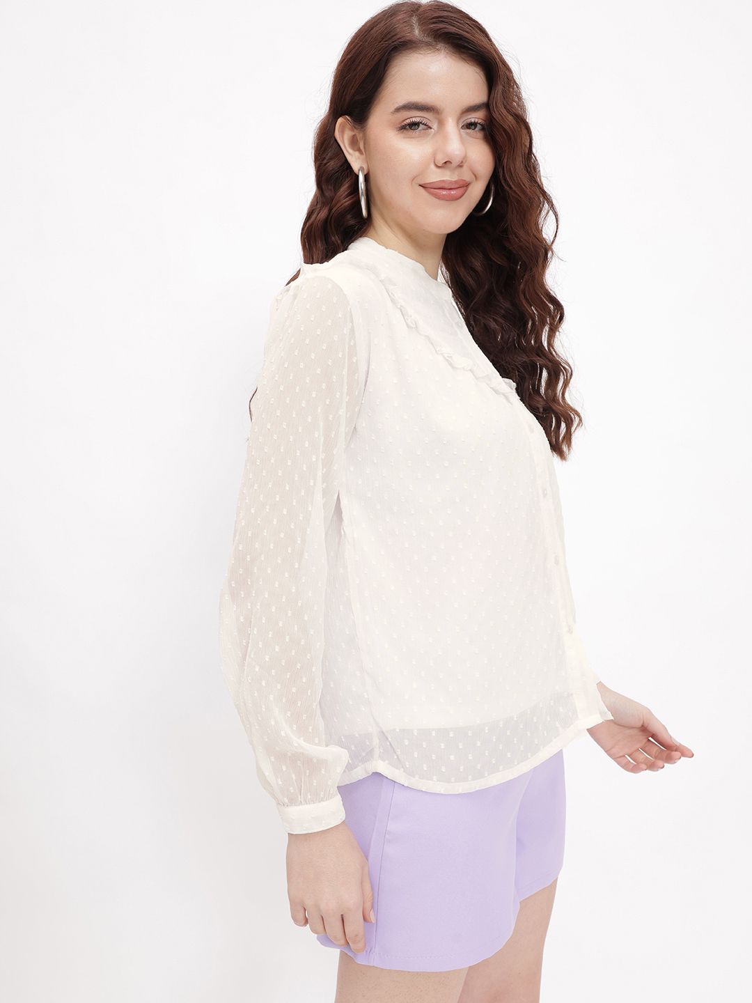 DressBerry 90s Minimalist Dobby Weave Shirt