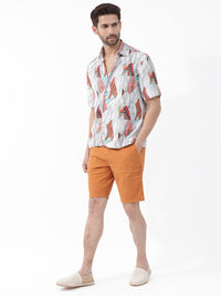 RARE RABBIT Men Winona Slim Fit Tropical Printed Cotton Shirt