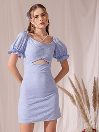 STREET 9 Sweetheart Neck Print Puff Sleeve Sheath Dress