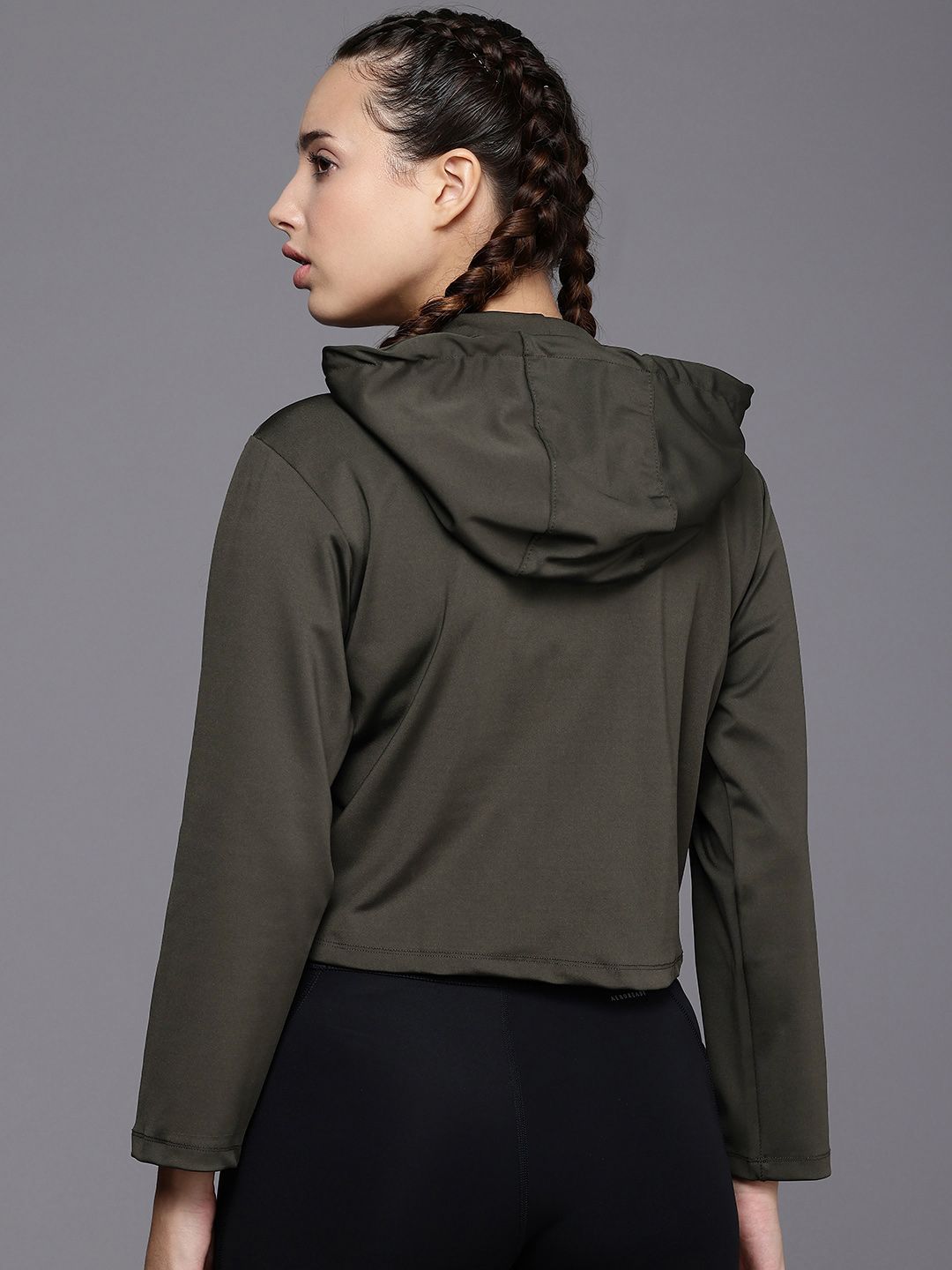 HRX by Hrithik Roshan Hooded Crop Sweatshirt