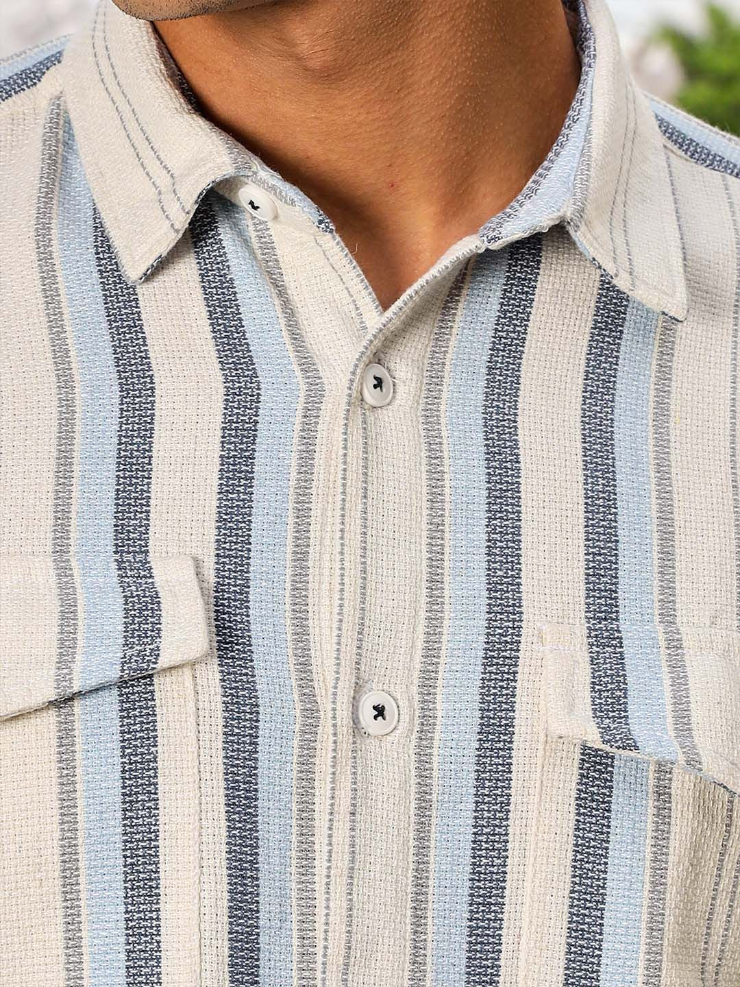 Thomas Scott Men Smart Slim Fit Opaque Striped Casual Shirt