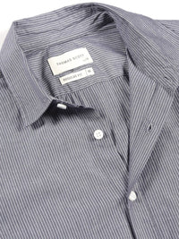 Thomas Scott Premium Fit Striped Spread Collar Roll-Up Sleeves Cotton Casual Shirt