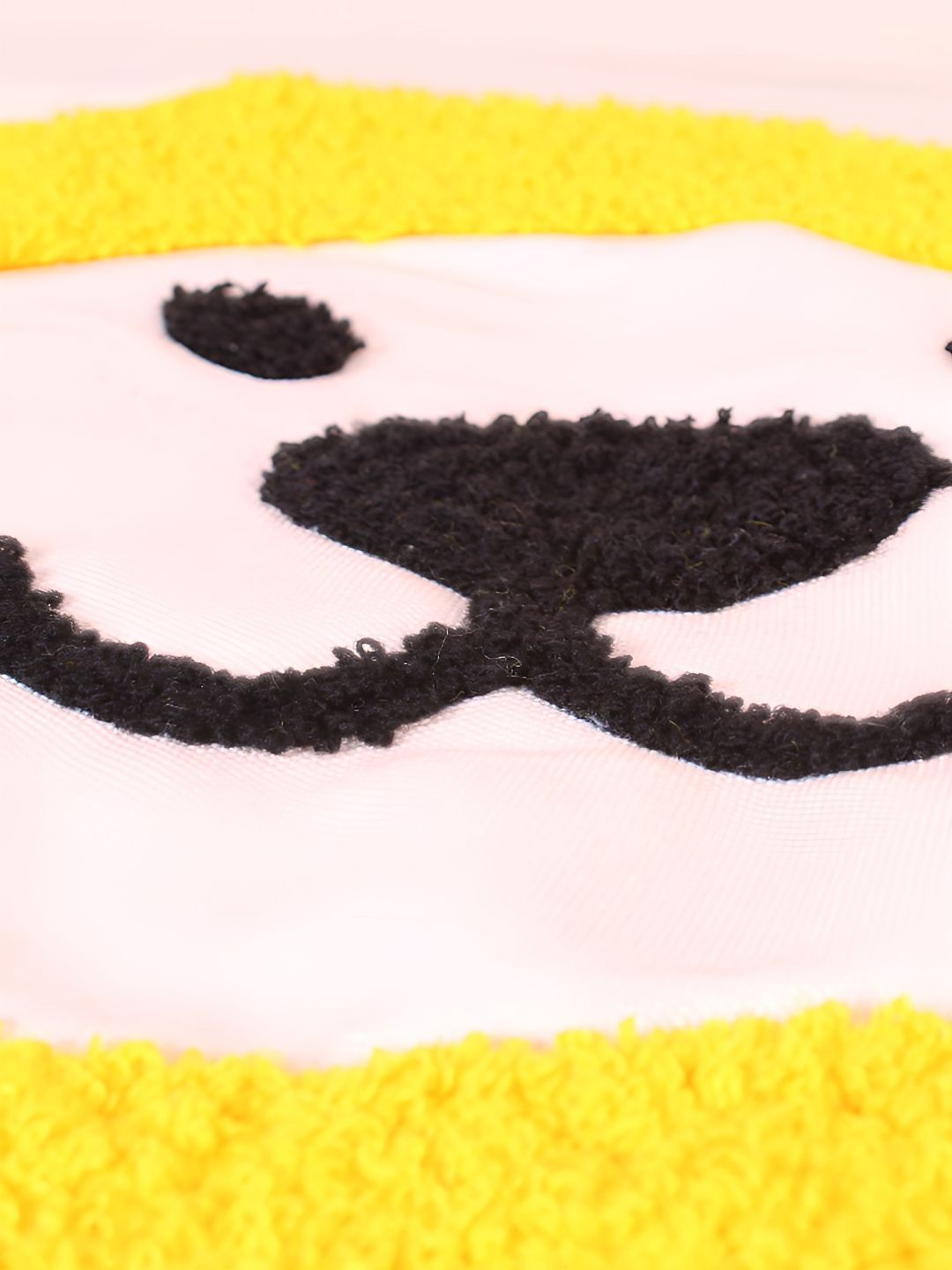 STITCHNEST Yellow & Black Embroidered Rectangle Cushion Cover