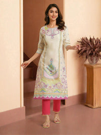 W Women Ethnic Motifs Printed Straight Pure Cotton Kurta