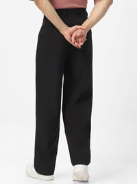 Urbano Fashion Men Black Loose Baggy Fit Solid Korean Trousers Stretchable