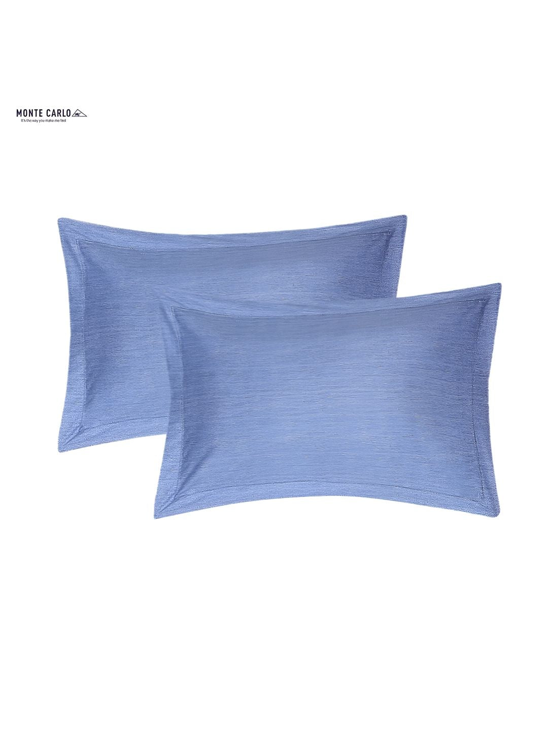 Monte Carlo Blue Geometric 200 TC Queen Bedsheet with 2 Pillow Covers