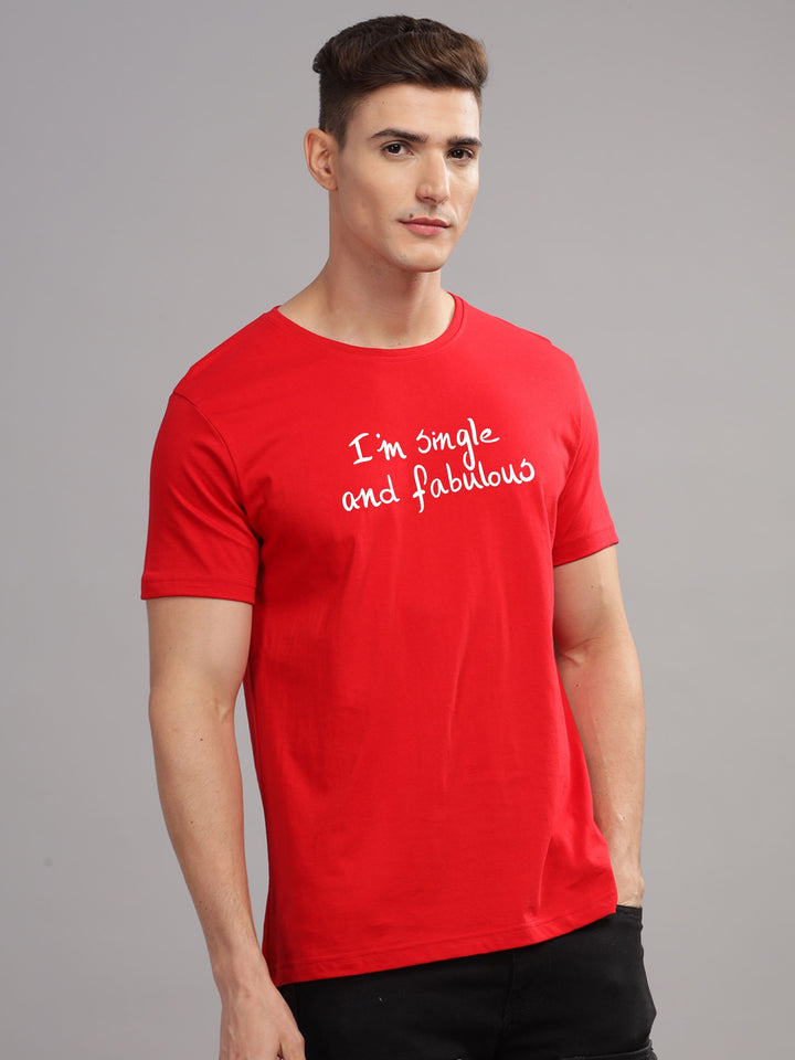 ADRO Men Typography Printed Round Neck Cotton T-shirt