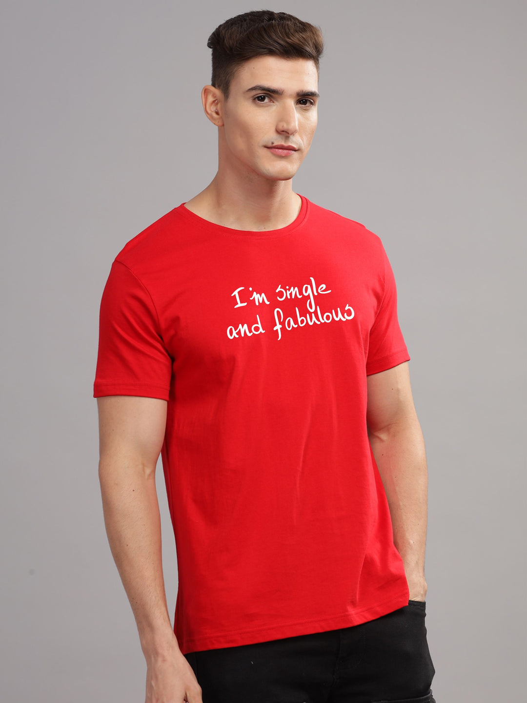 ADRO Men Typography Printed Round Neck Cotton T-shirt
