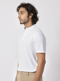 RARE RABBIT Men Barrie Mandarin Collar Cotton Slim Fit T-Shirt