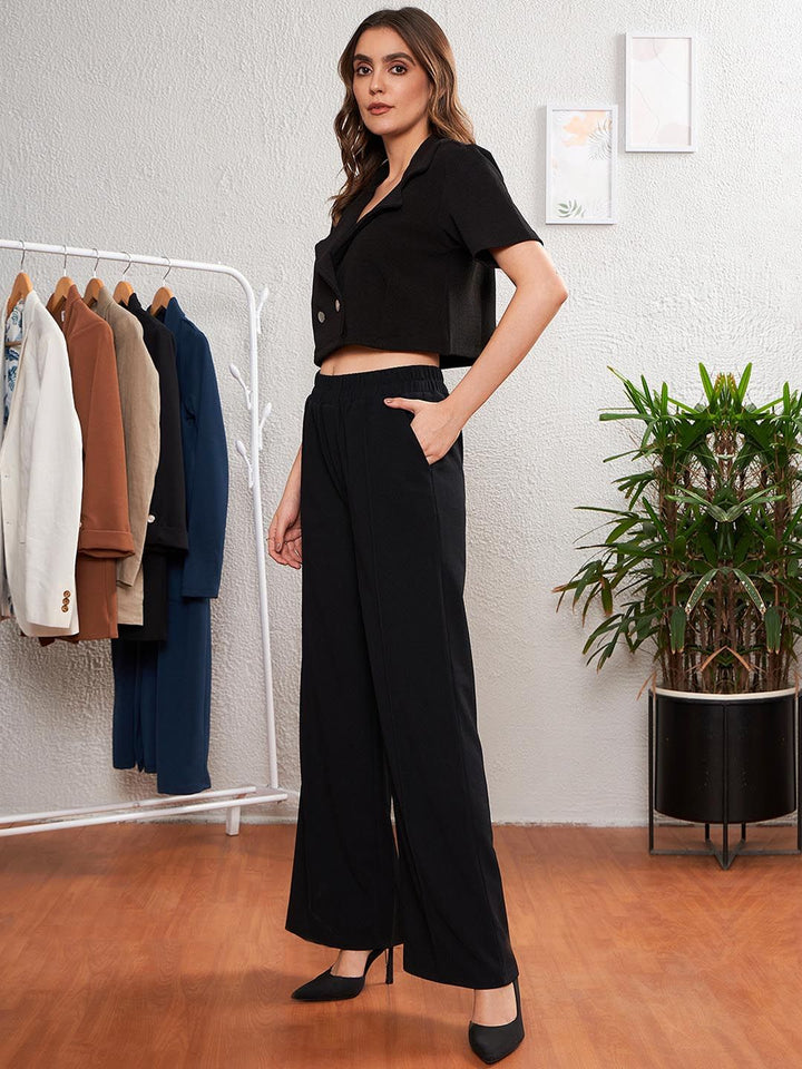 SASSAFRAS worklyf Lapel Collar Crop Blazer & Trousers