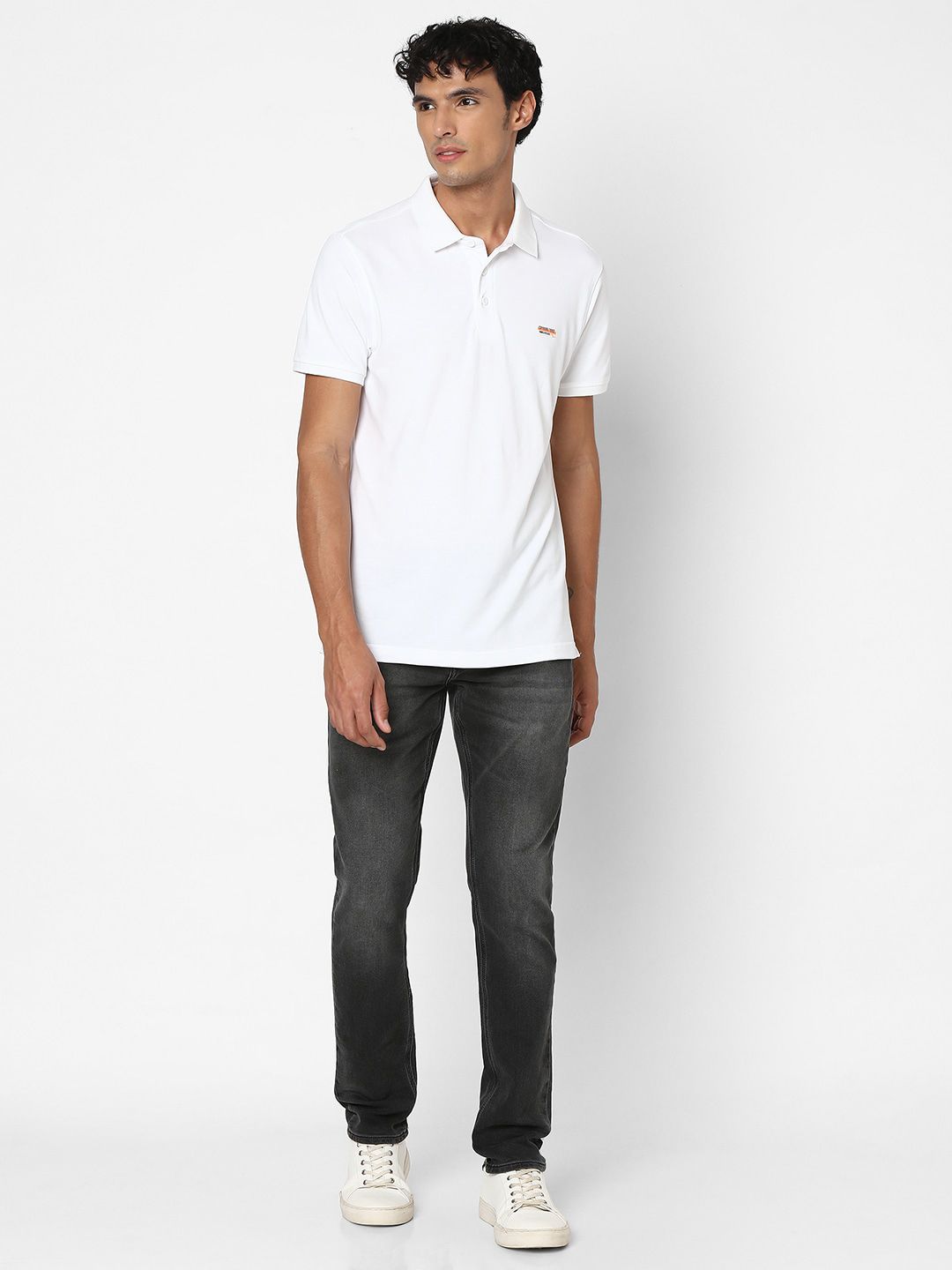 SPYKAR Regular Fit Polo Collar Short Sleeve Cotton T-shirt