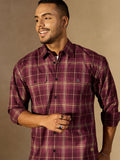 DENNISON Men Tartan Checked Drop Shoulder Oversized Shirt