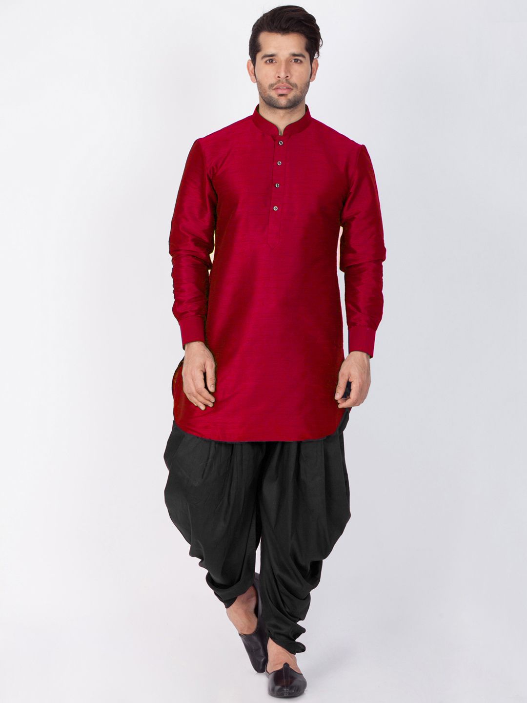 VASTRAMAY Men Black Solid Dhoti