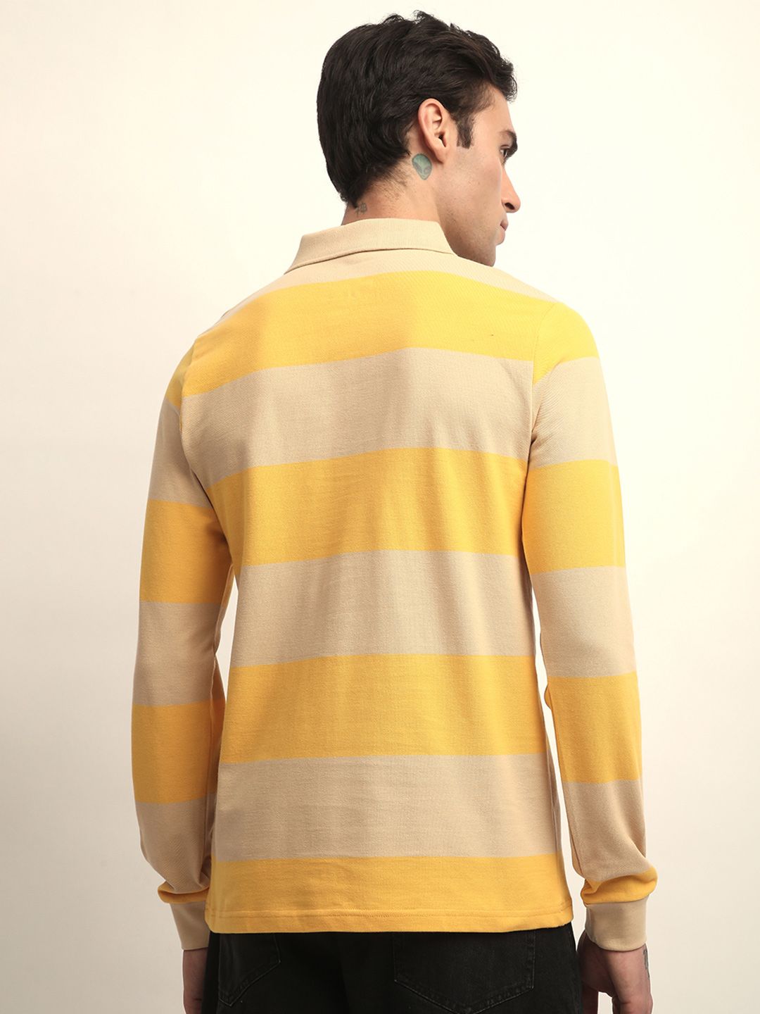 DILLINGER Men Long Sleeve Regular Fit Polo Striped Tshirt