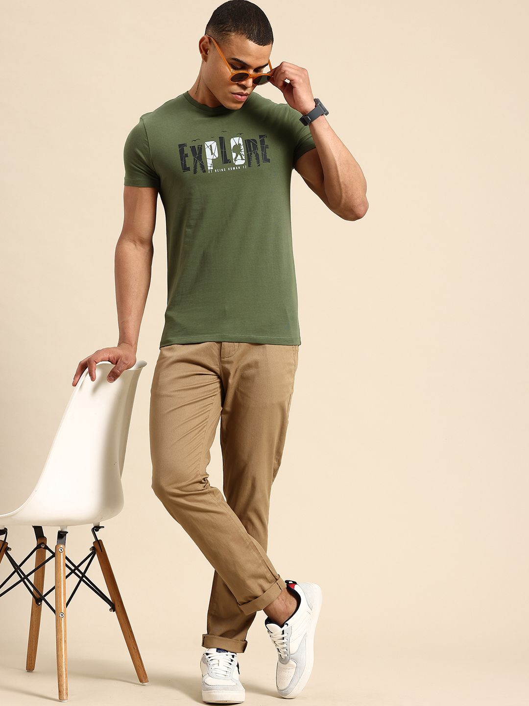 Being Human Typography Printed Pure Cotton T-shirt