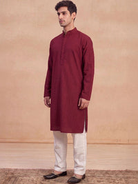 Rumah Chikankari Men Red Kurta