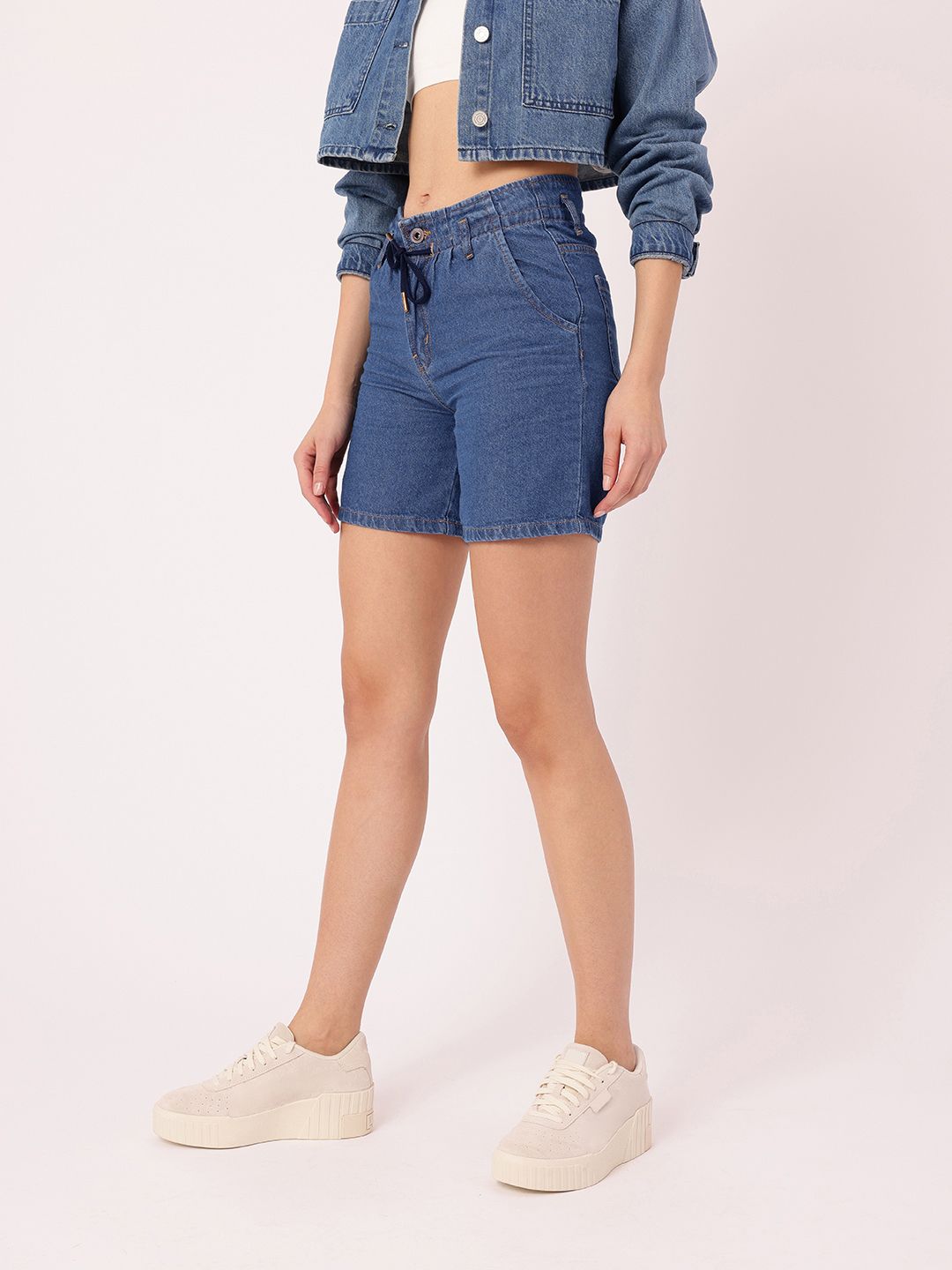 DressBerry Women Urban Softness Denim Above Knee Shorts