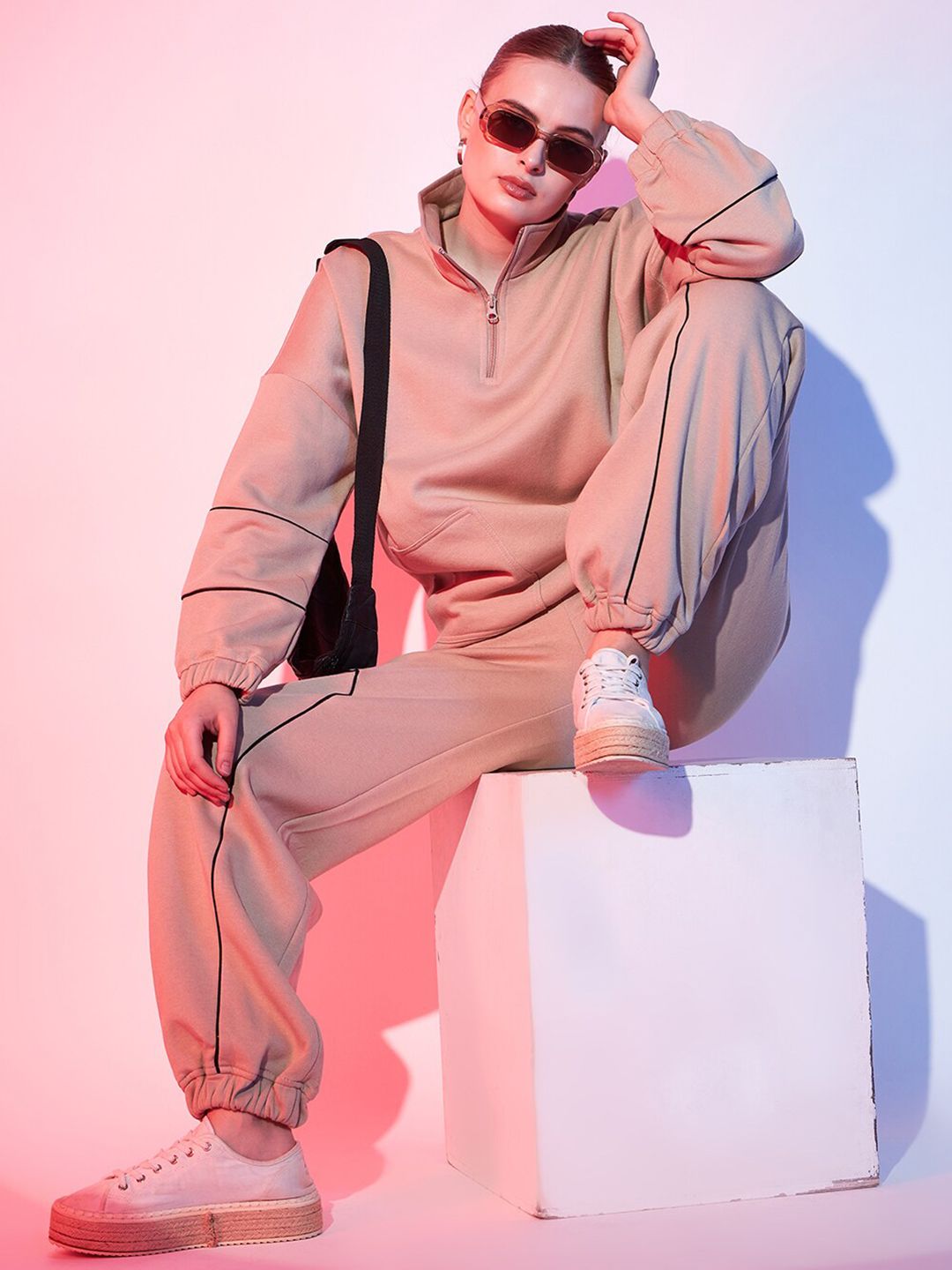 STREET 9 Women Beige Loose Fit Joggers