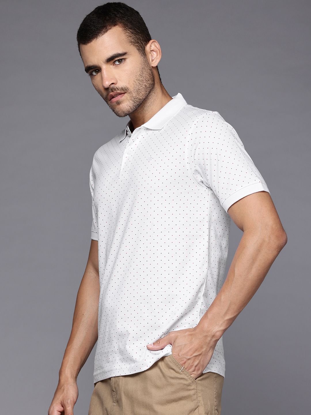 Raymond Slim Modern Fit Printed Polo Collar Pure Cotton T-shirt