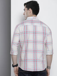 The Indian Garage Co Men Tartan Checked Cotton Casual Shirt