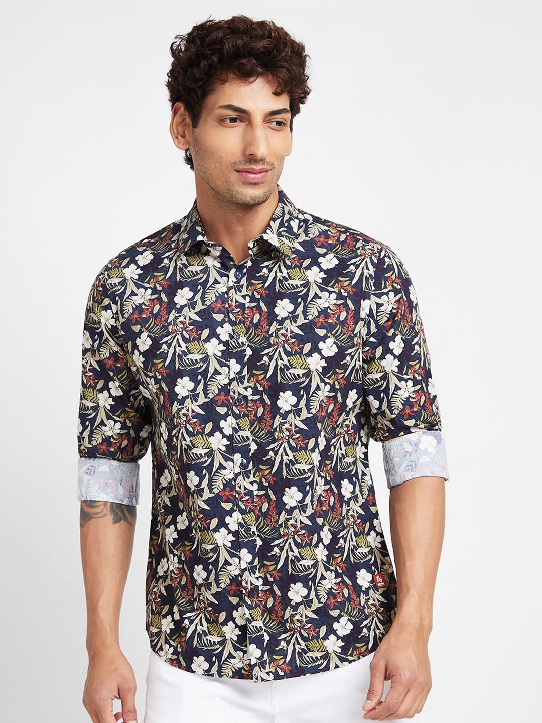 Being Human Men Slim Fit Floral Opaque Printed Casual Shirt