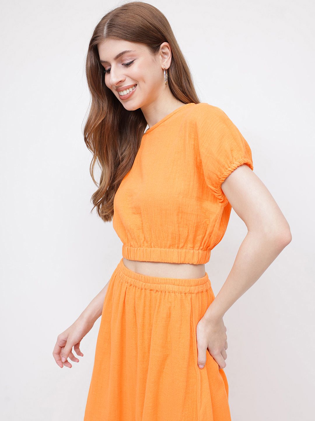 DressBerry Cozy Chic Blouson Crop Top