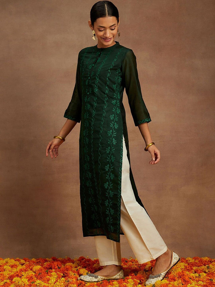 Libas Floral Embroidered Straight Kurta