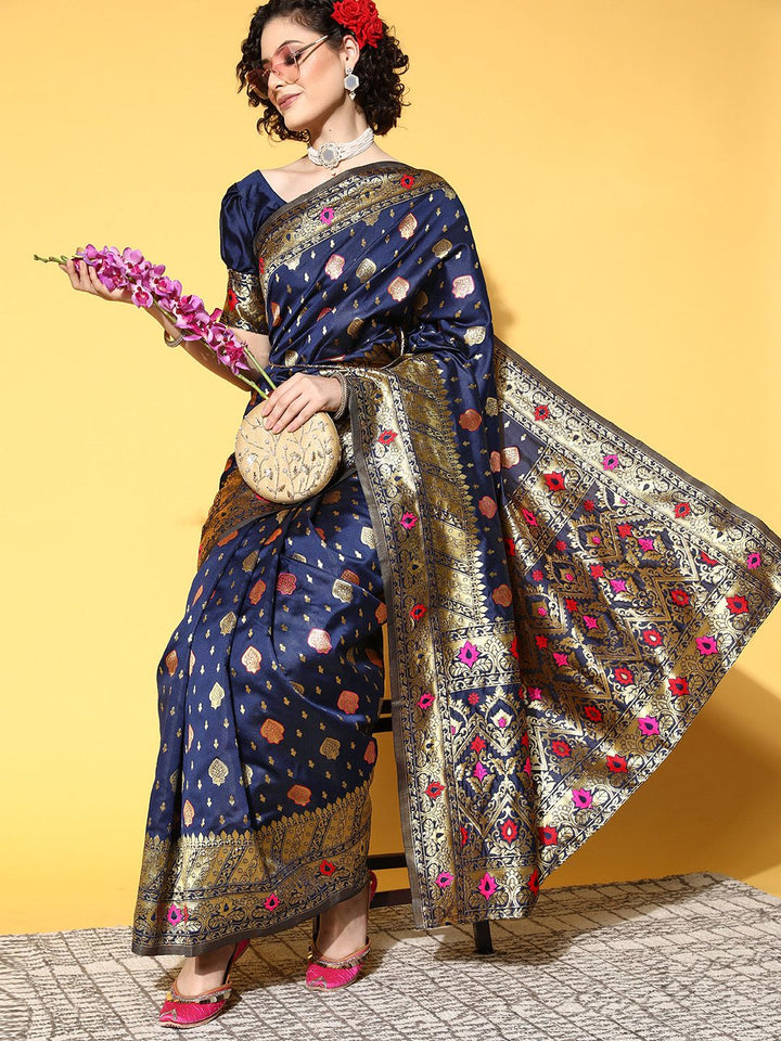 Saree mall Ethnic Motifs Saree With Woven Design Border