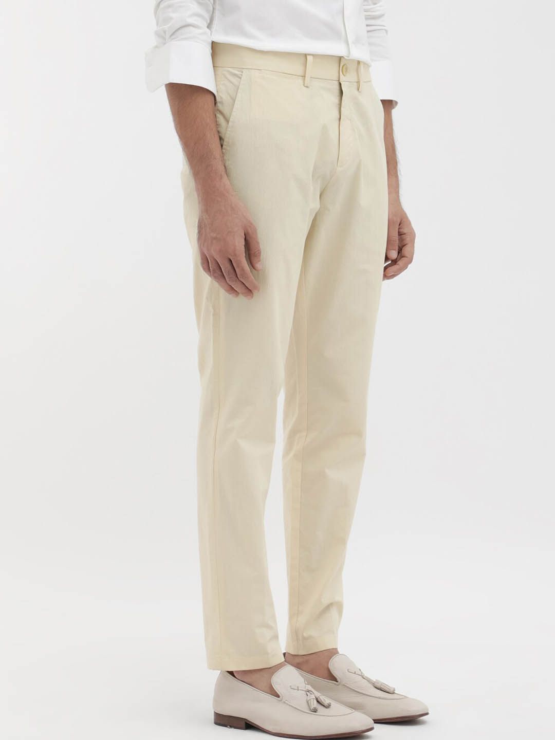 RARE RABBIT Harlow Mid-Rise Pure Cotton Regular Fit Trouser