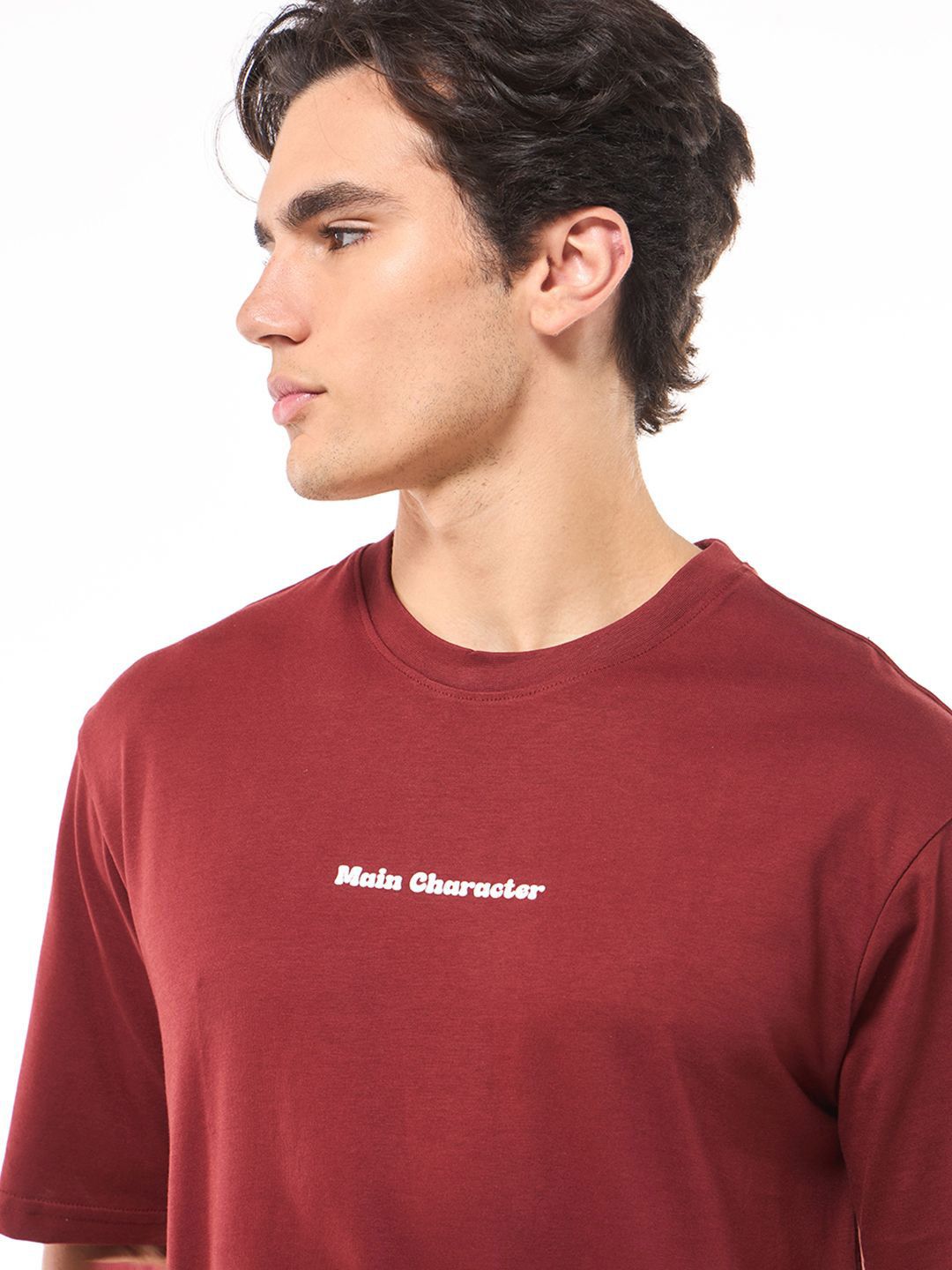 Bewakoof Men Typography Printed Round Neck Cotton Oversized T-shirt
