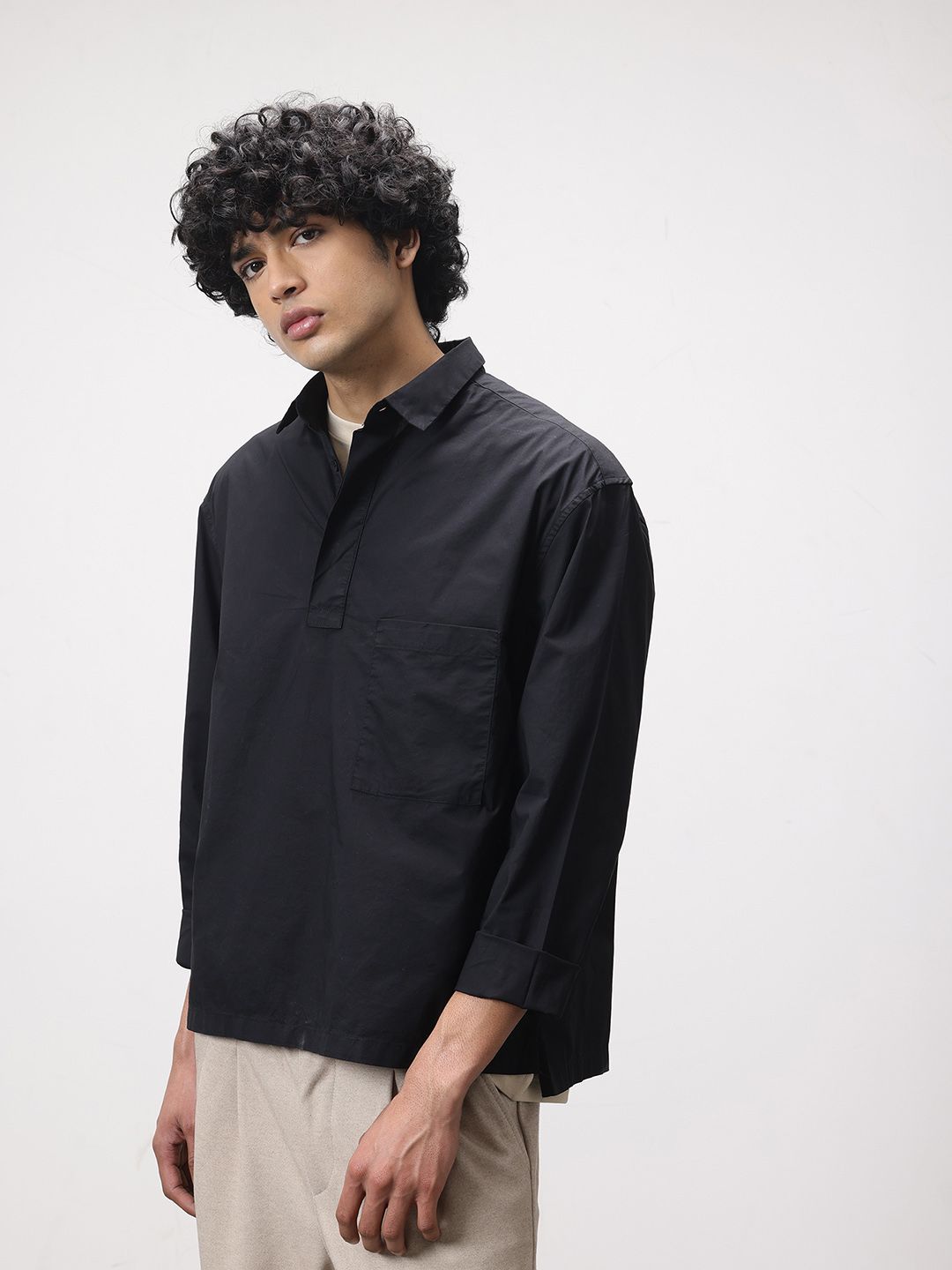 ether Pure Cotton Longline Casual Shirt