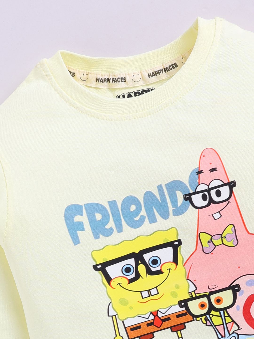 Happy Faces Boys Spongebob Printed Pure Cotton T-shirt