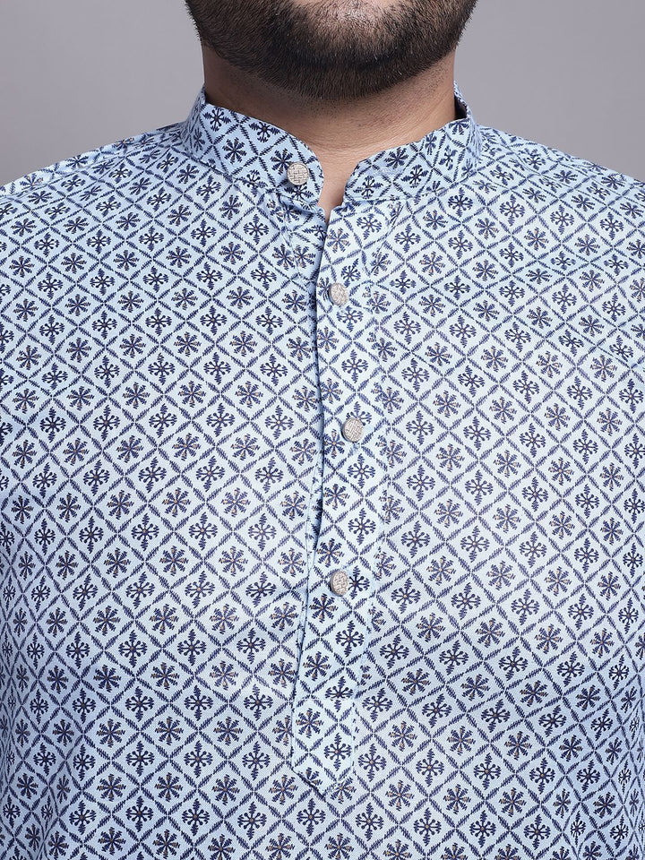 SOJANYA PLUS Ethnic Motifs Printed Regular Kurta With Pyjamas & With Printed Nehru Jacket