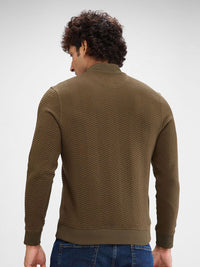 SPYKAR Men Solid Mock Collar Hooded Sweatshirt