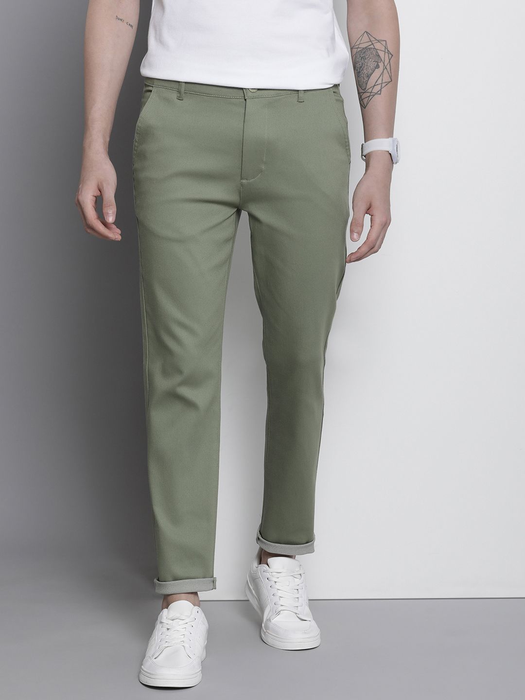 The Indian Garage Co Men Slim Fit Chinos
