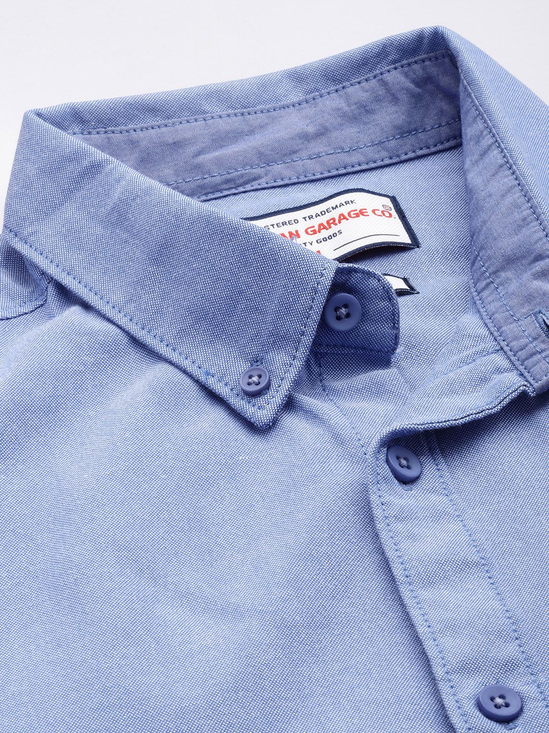 The Indian Garage Co Men Slim Fit Solid Oxford Shirt