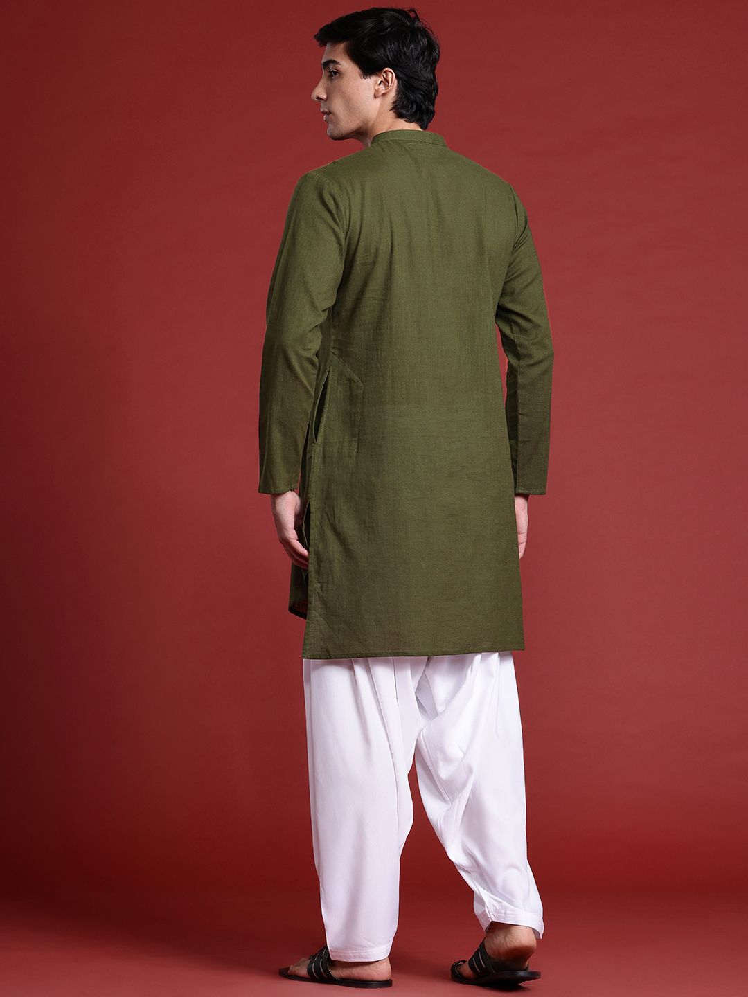 Anouk Tyohaar Collection Pure Cotton Pleated Asymmetric Kurta