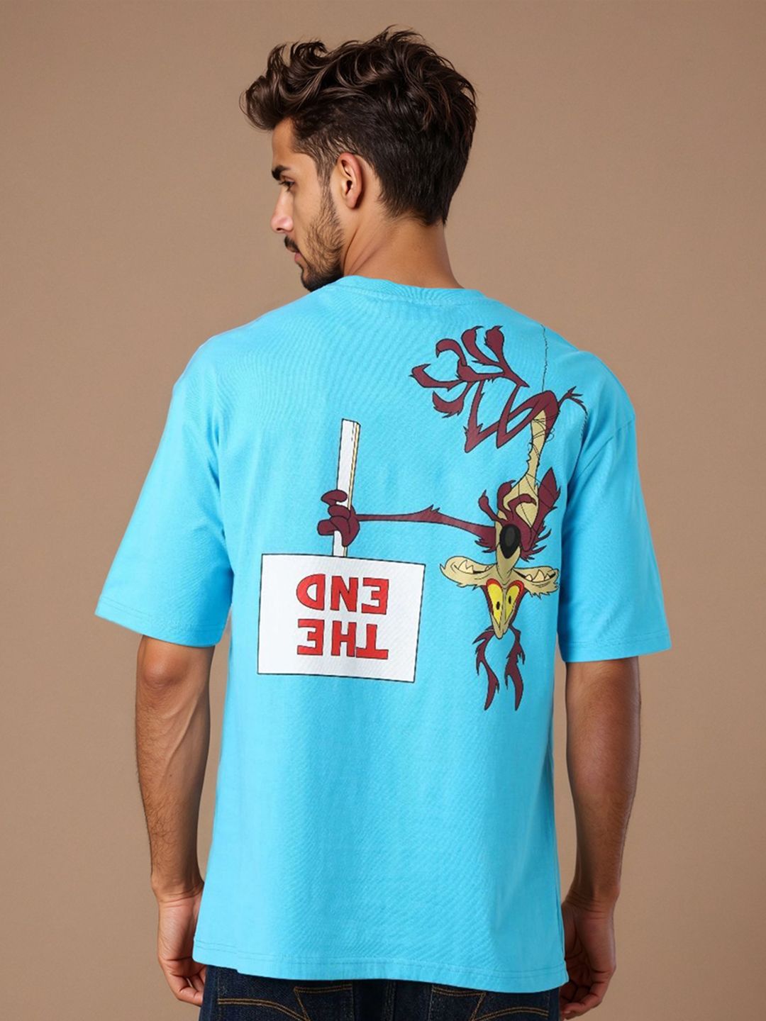 The Indian Garage Co Men Looney Tunes Graphic Printed Round Neck Cotton T-shirt